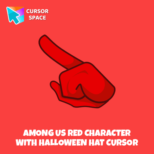 Among Us Red Character with Halloween Hat cursor arrow cursor